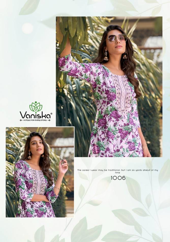 Charming Vol 1 By Vaniska Rayon Foil Printed Kurtis Wholesale Price In Surat